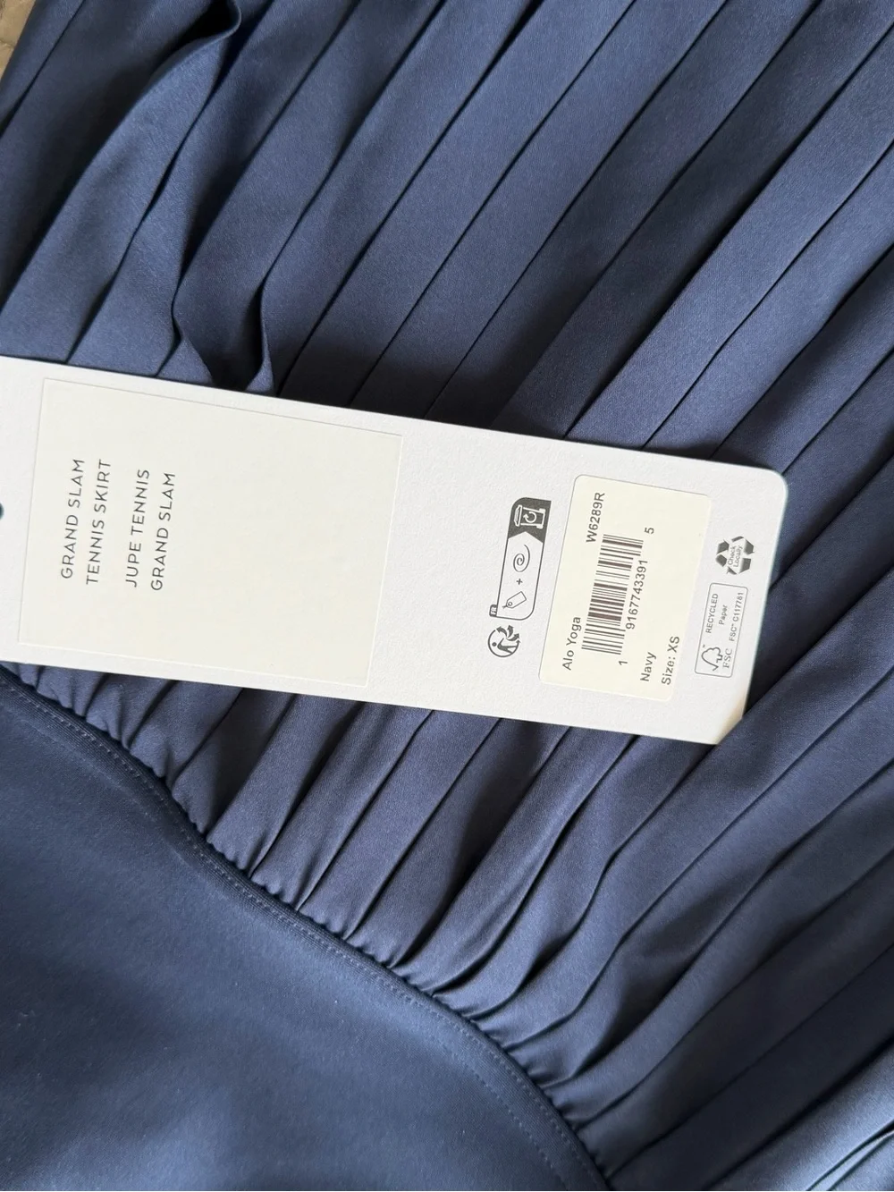 NWT Alo Yoga Tennis Set: Grand Slam Skirt + Real Bra Tank Navy Blue Size XS